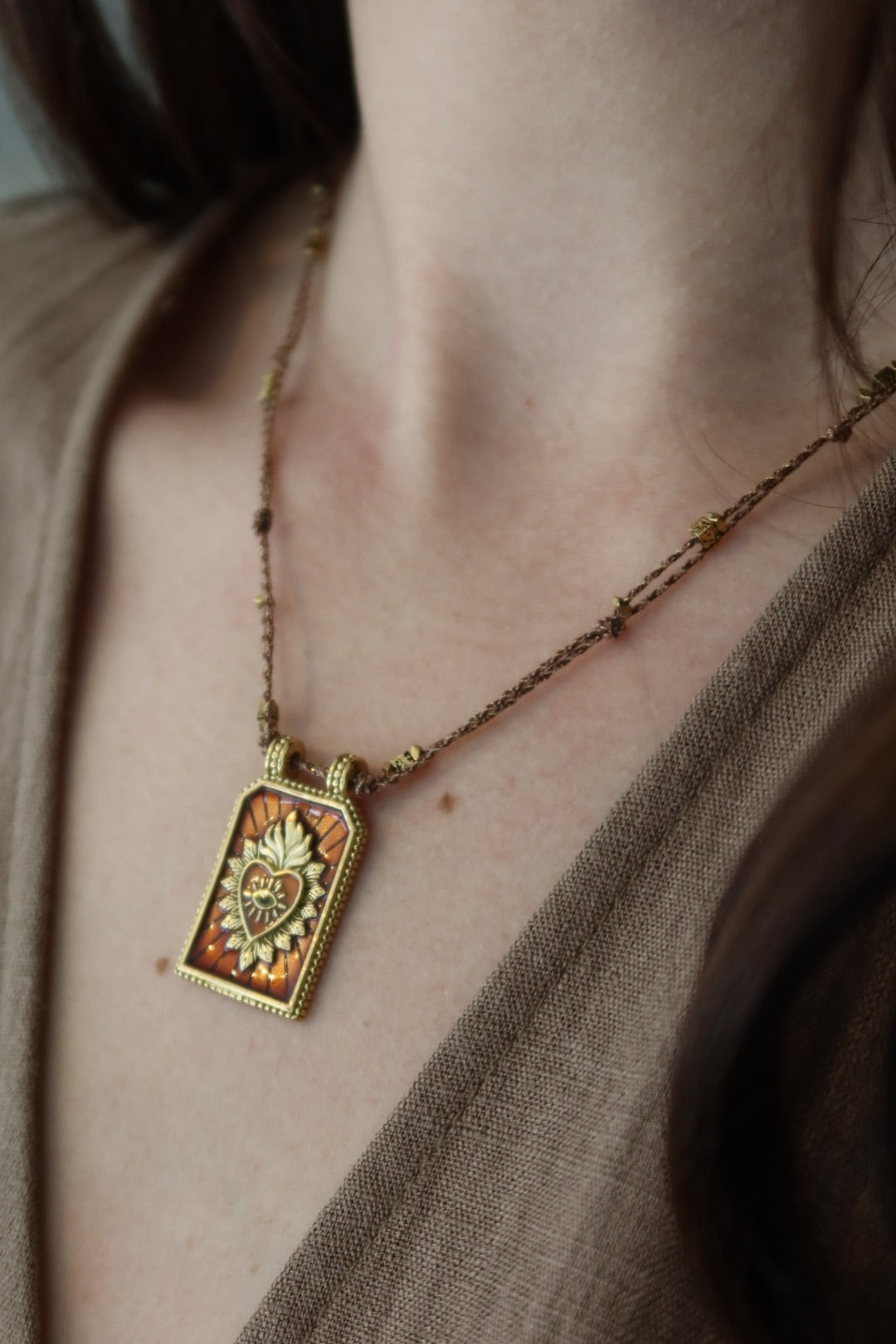 Collier baïa marron