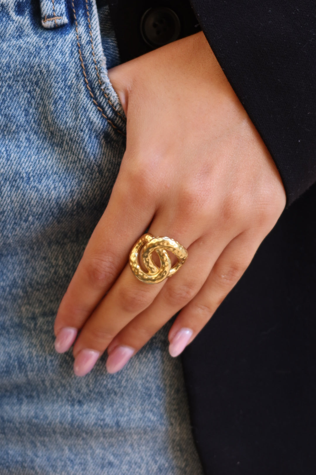 Bague Joy acier dorée