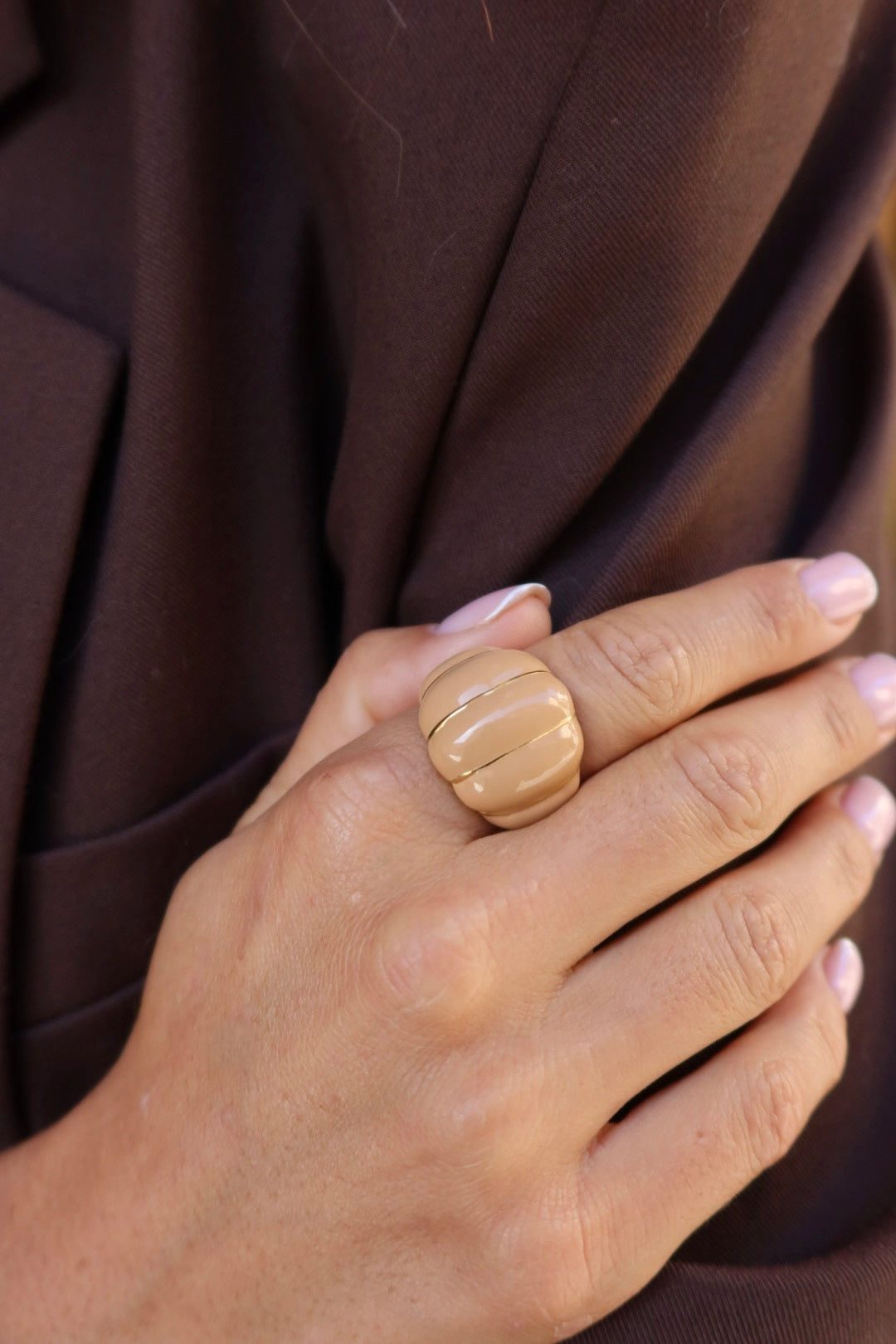 Bague diane beige