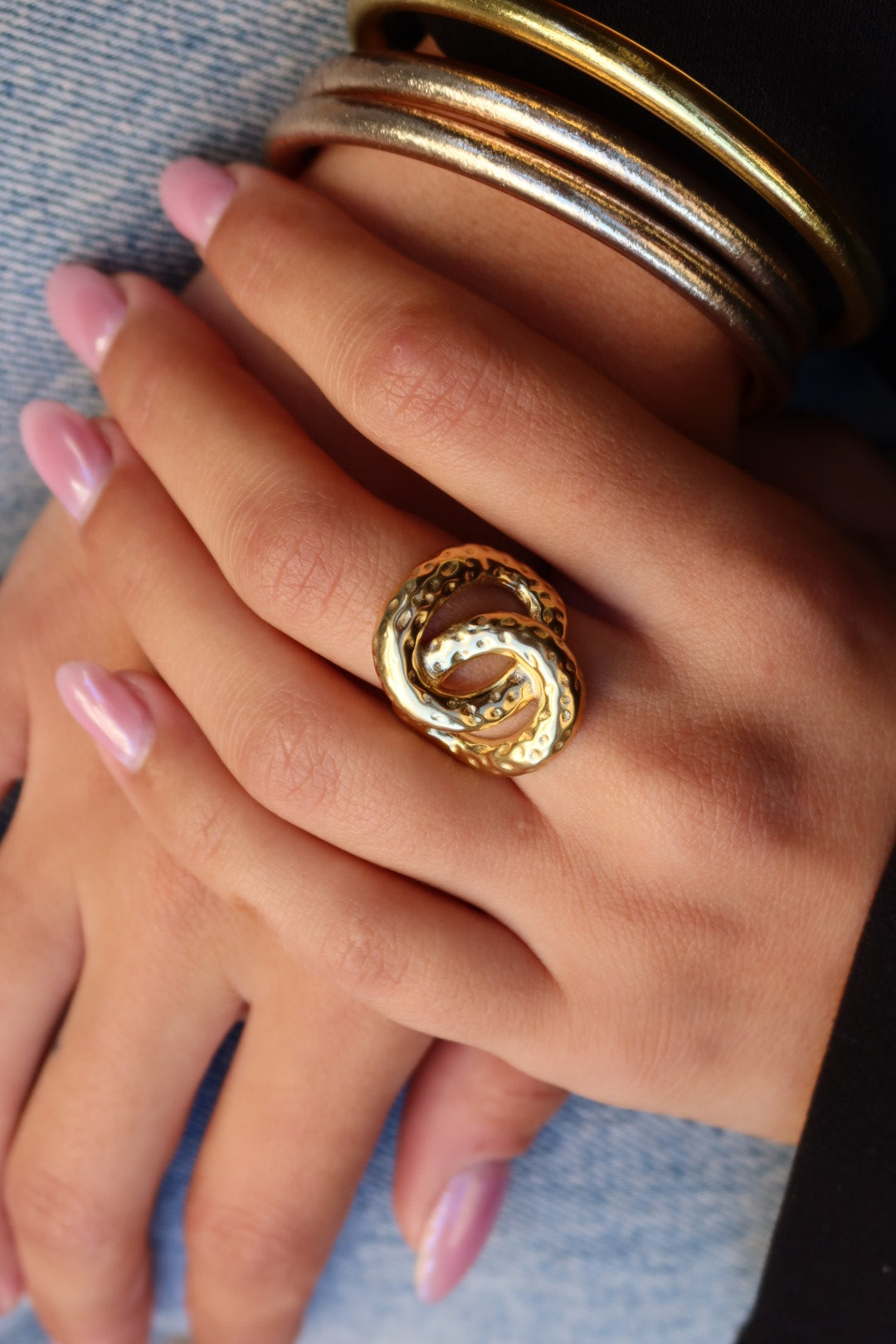 Bague Joy acier dorée