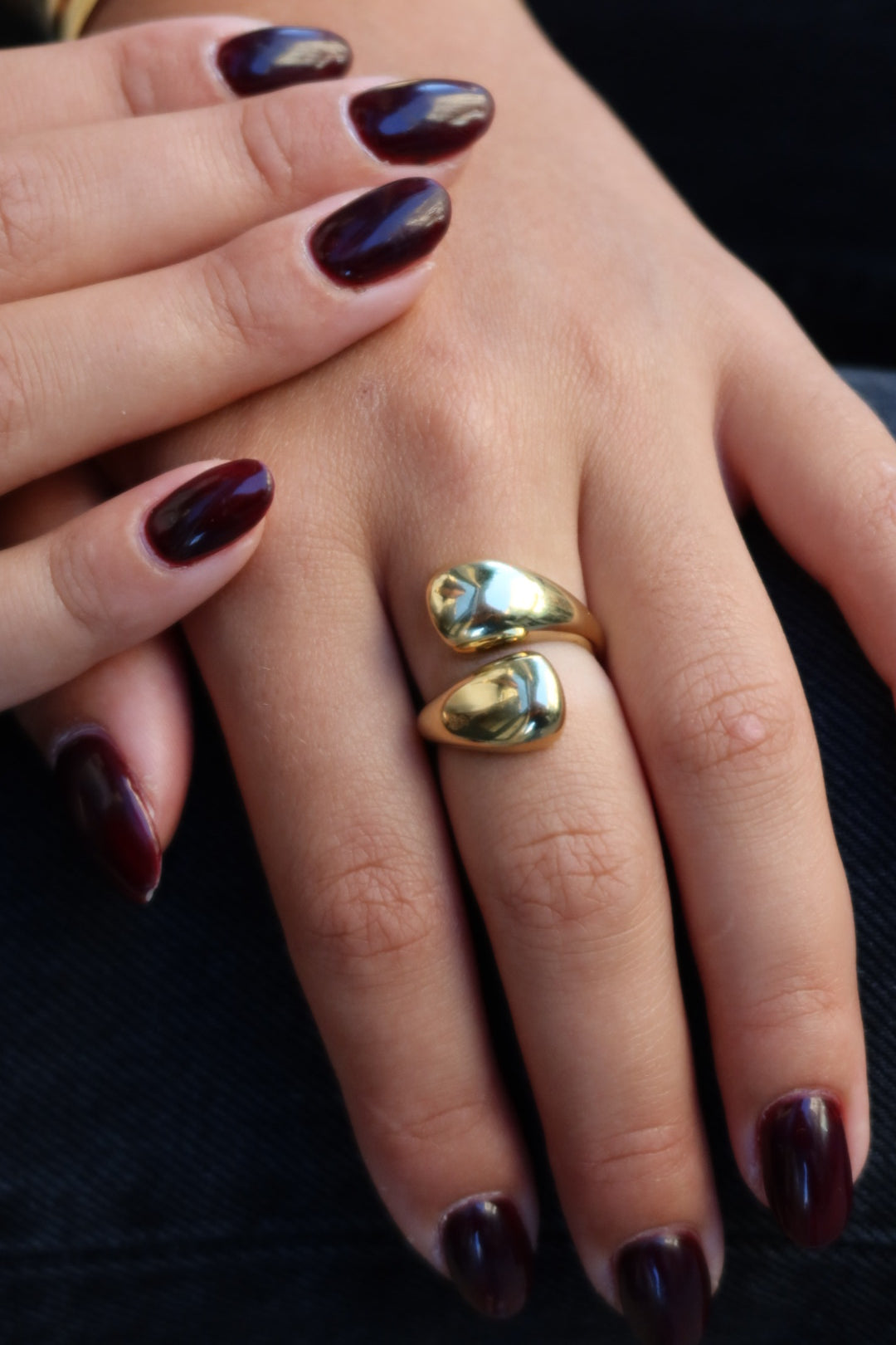Bague Camille symétrique dorée