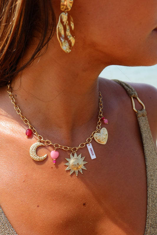 Collier amour rose charms