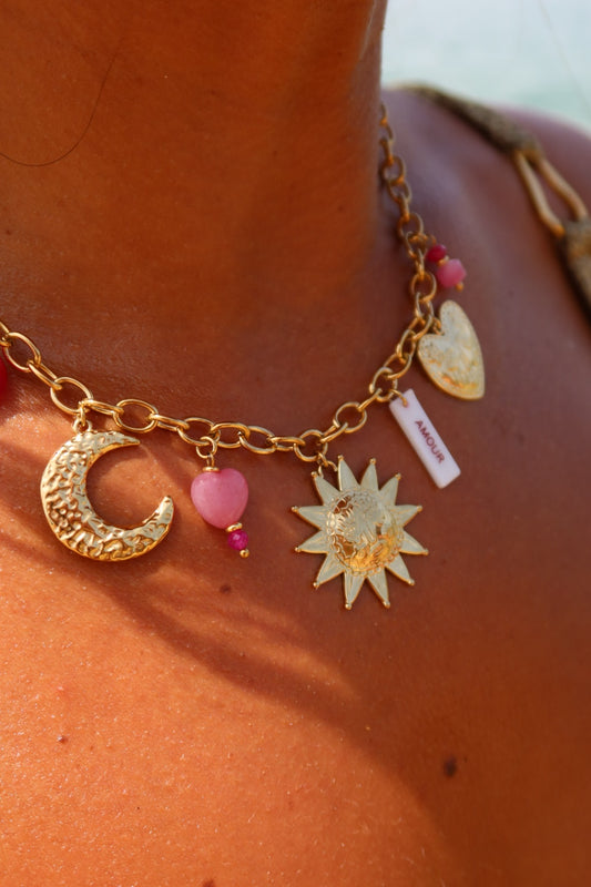 Collier amour rose charms