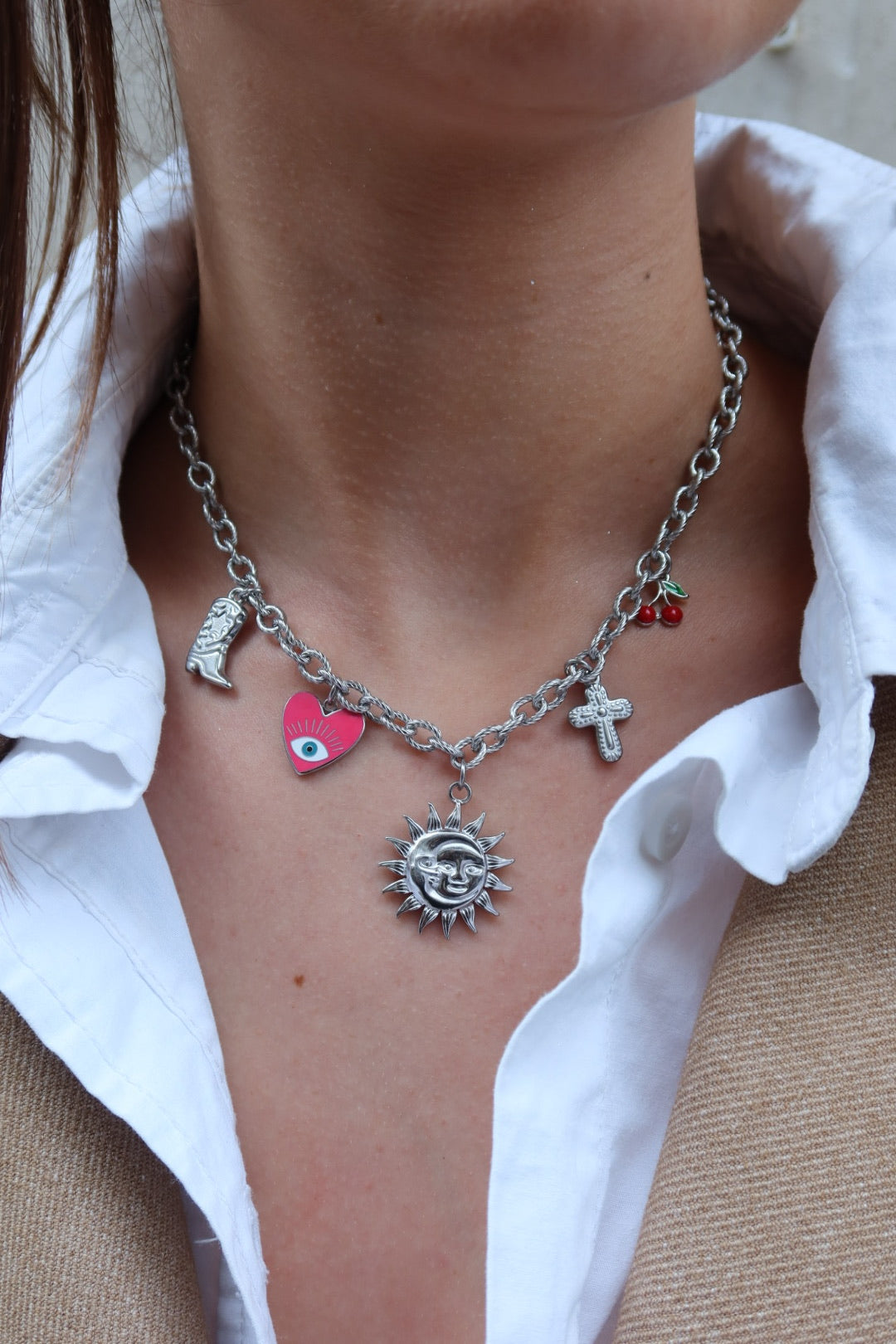 Collier sunrise argenté personnalisable