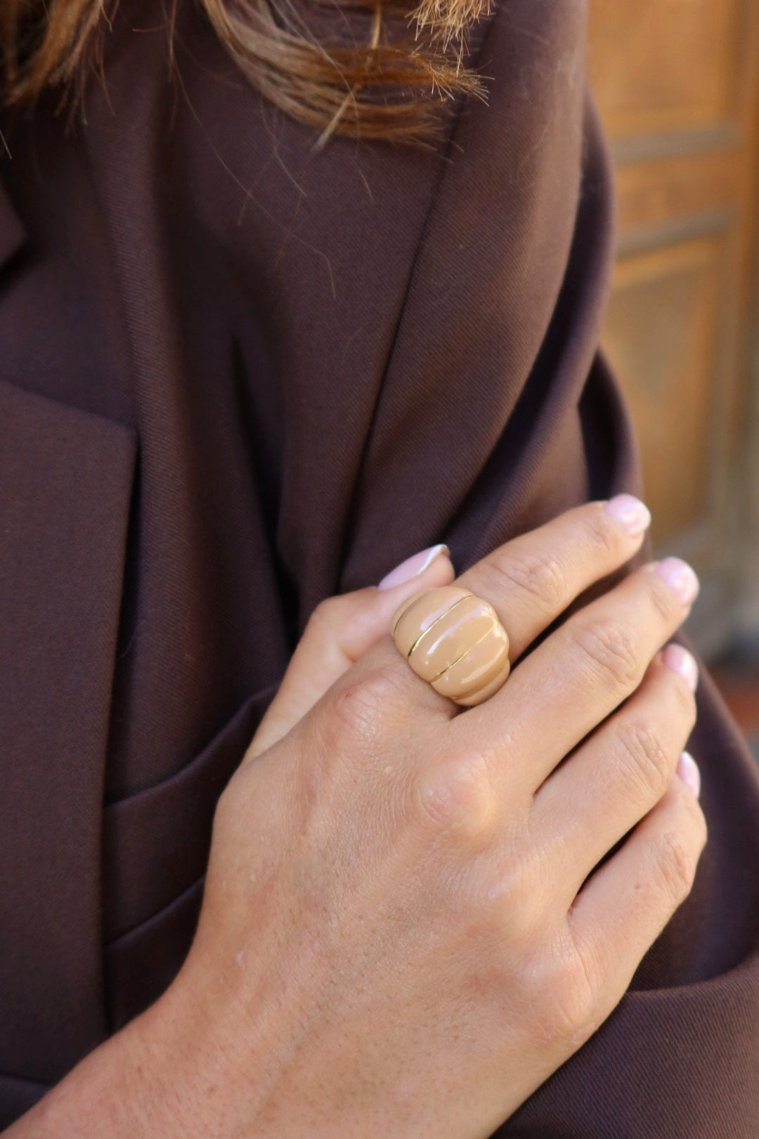 Bague diane beige