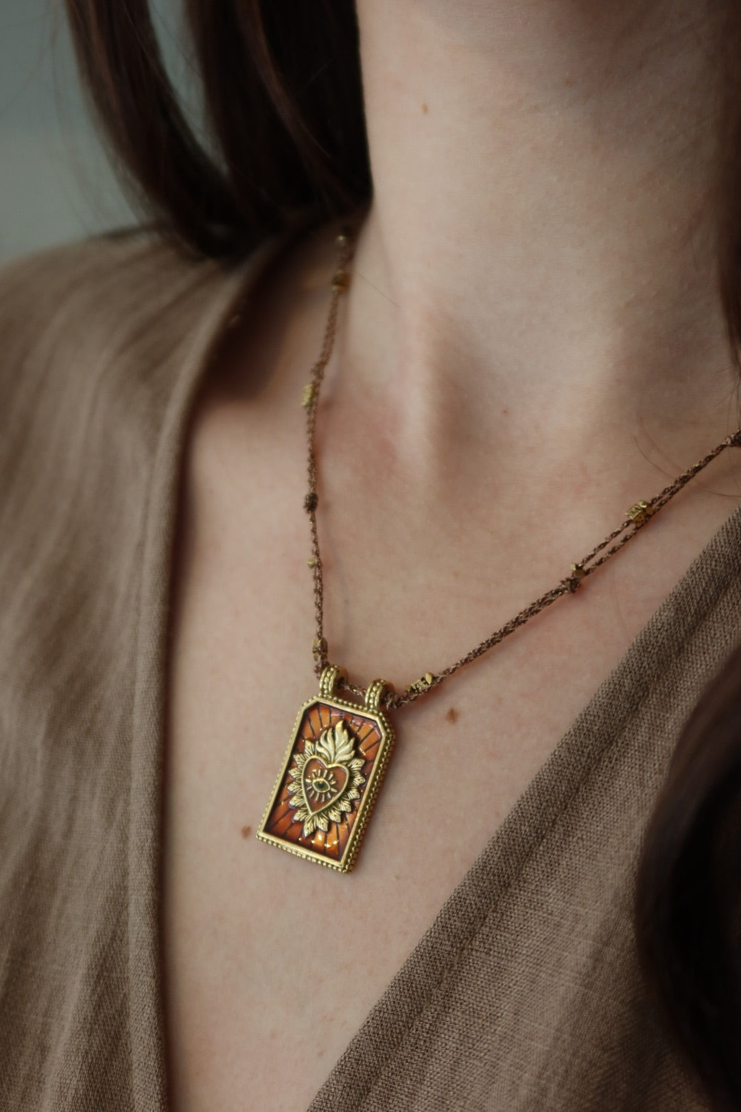 Collier baïa marron