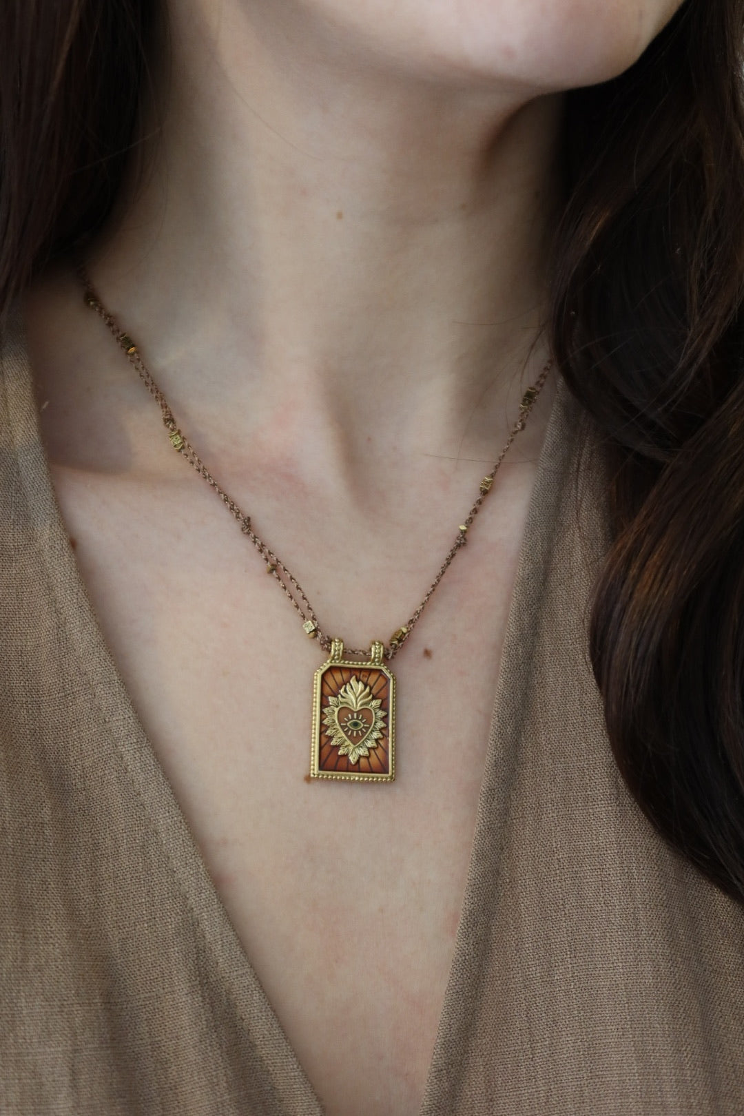 Collier baïa marron