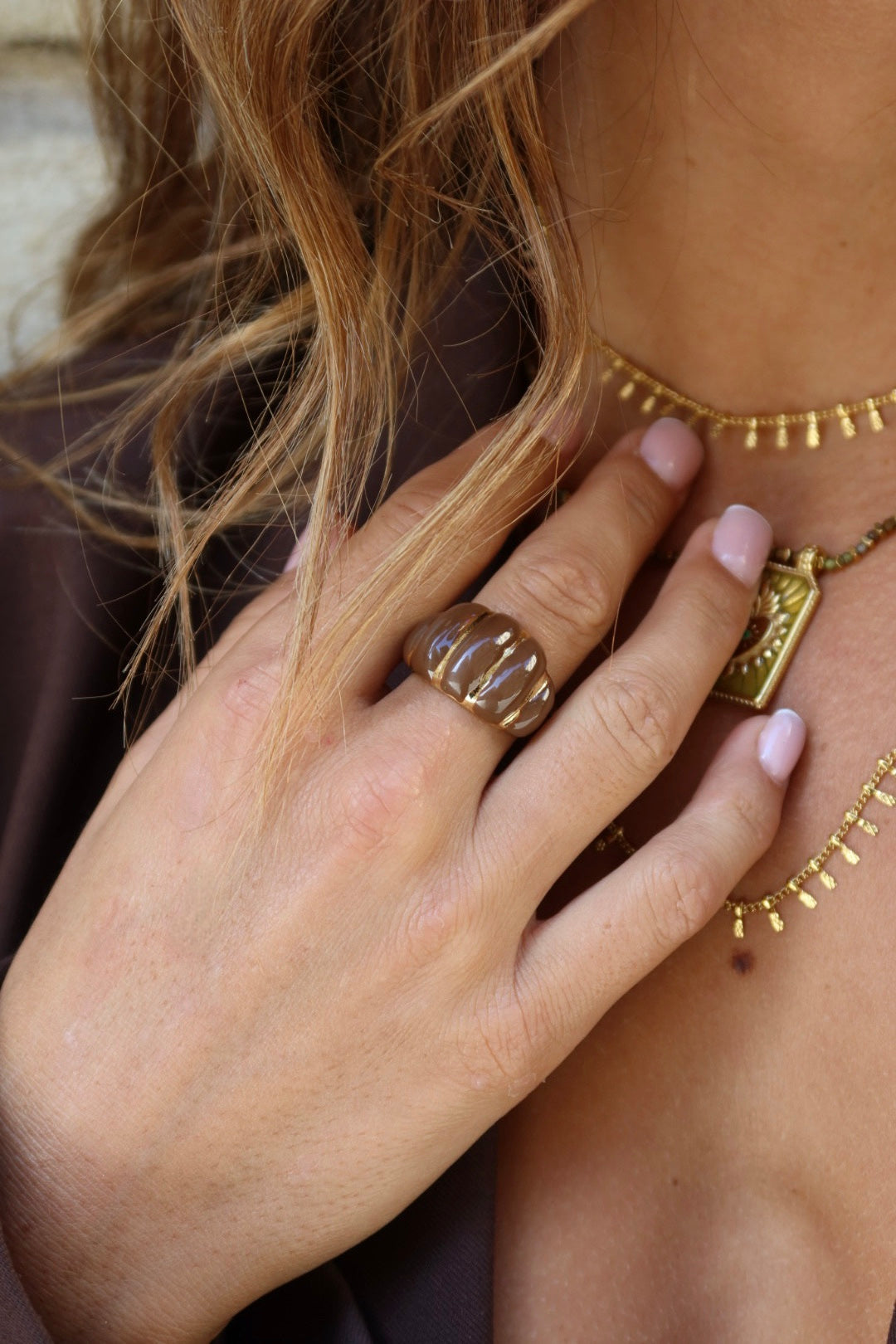 Bague diane marron