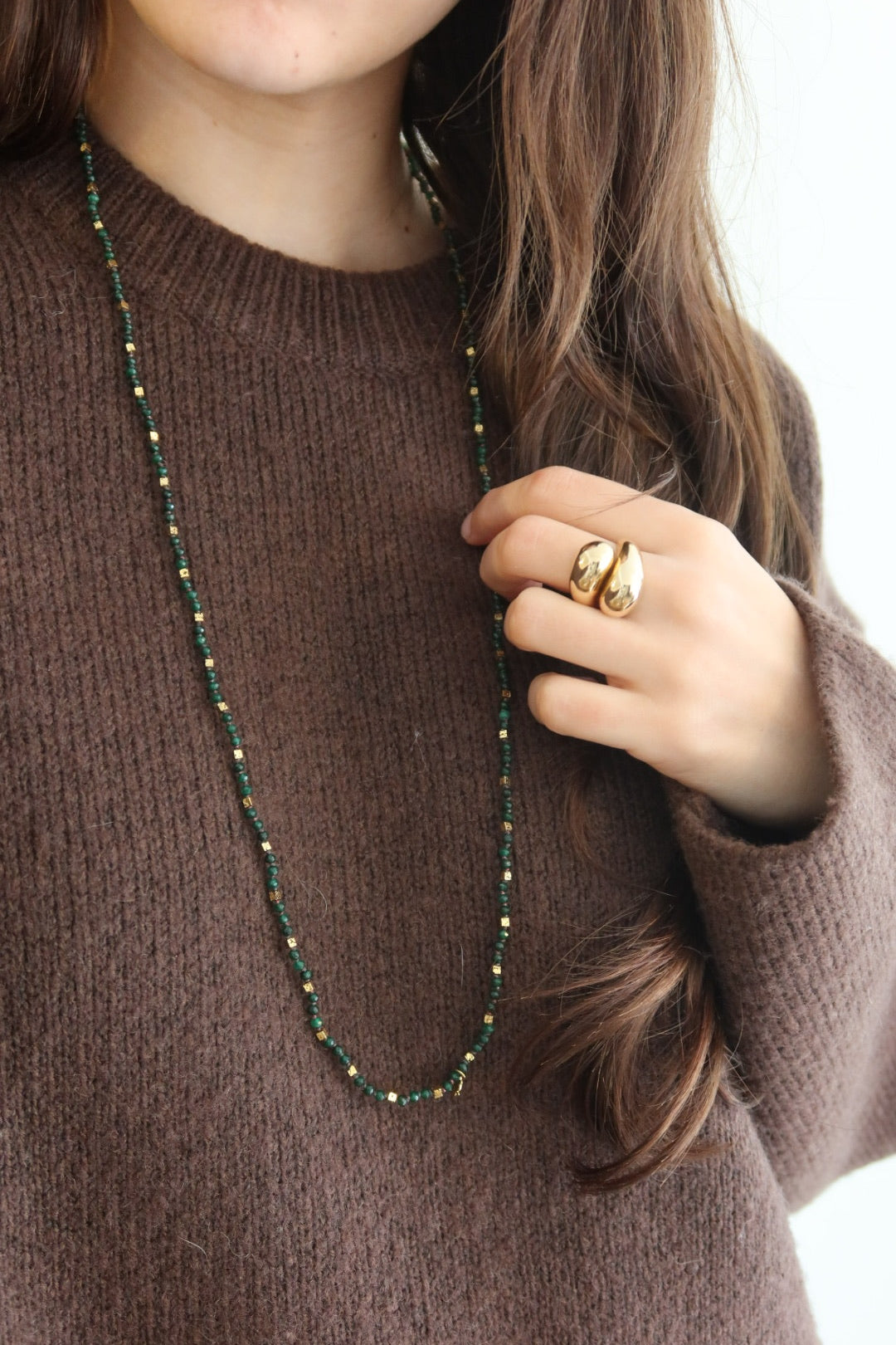 Sautoir Con Amor vert & rouge