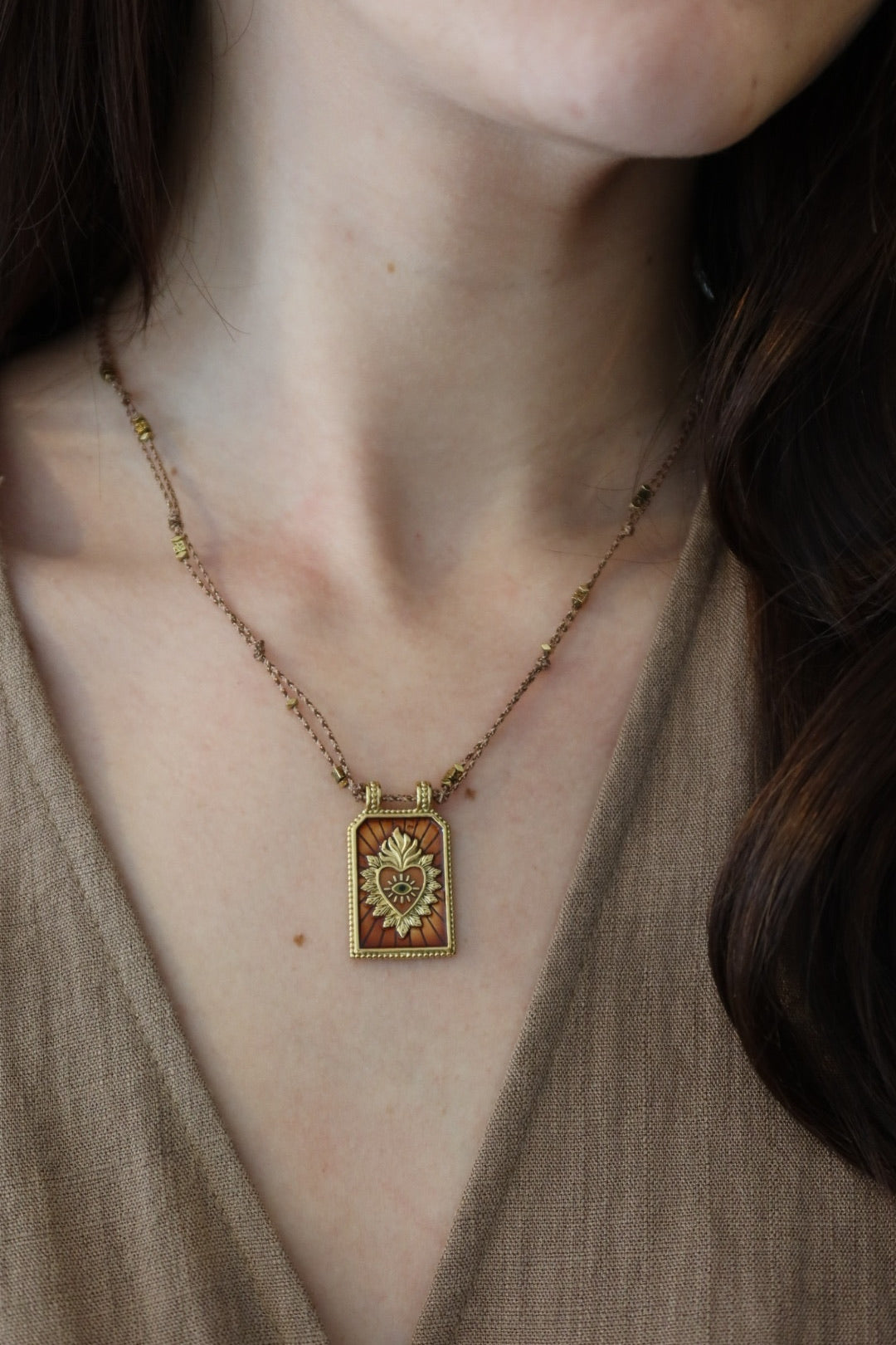 Collier baïa marron