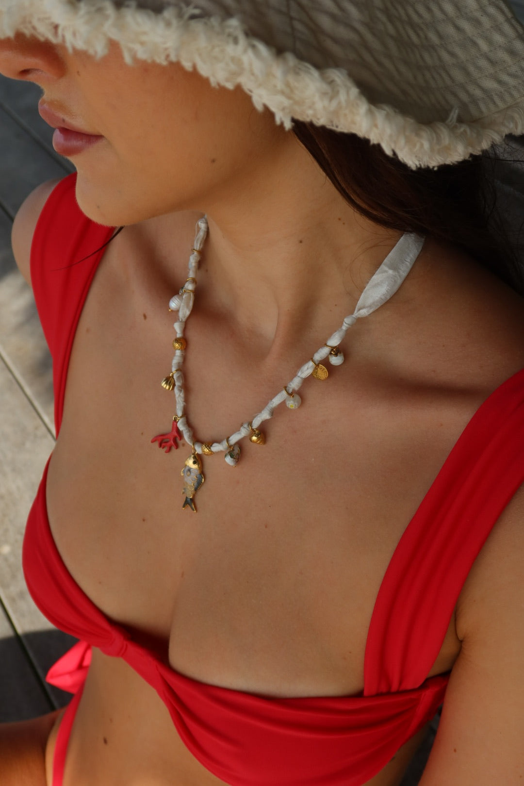 Collier Corail blanc