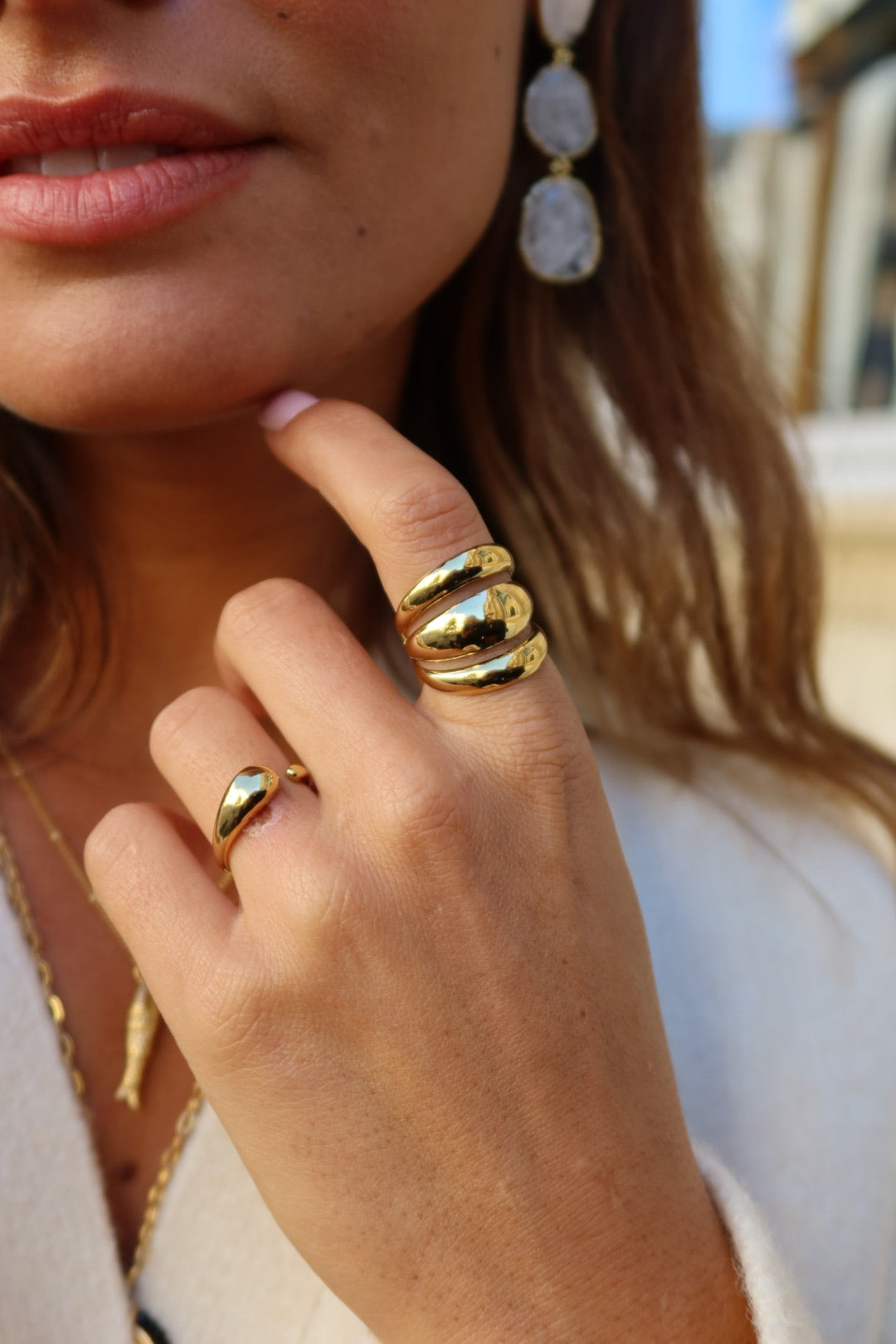 Bague trois rangs