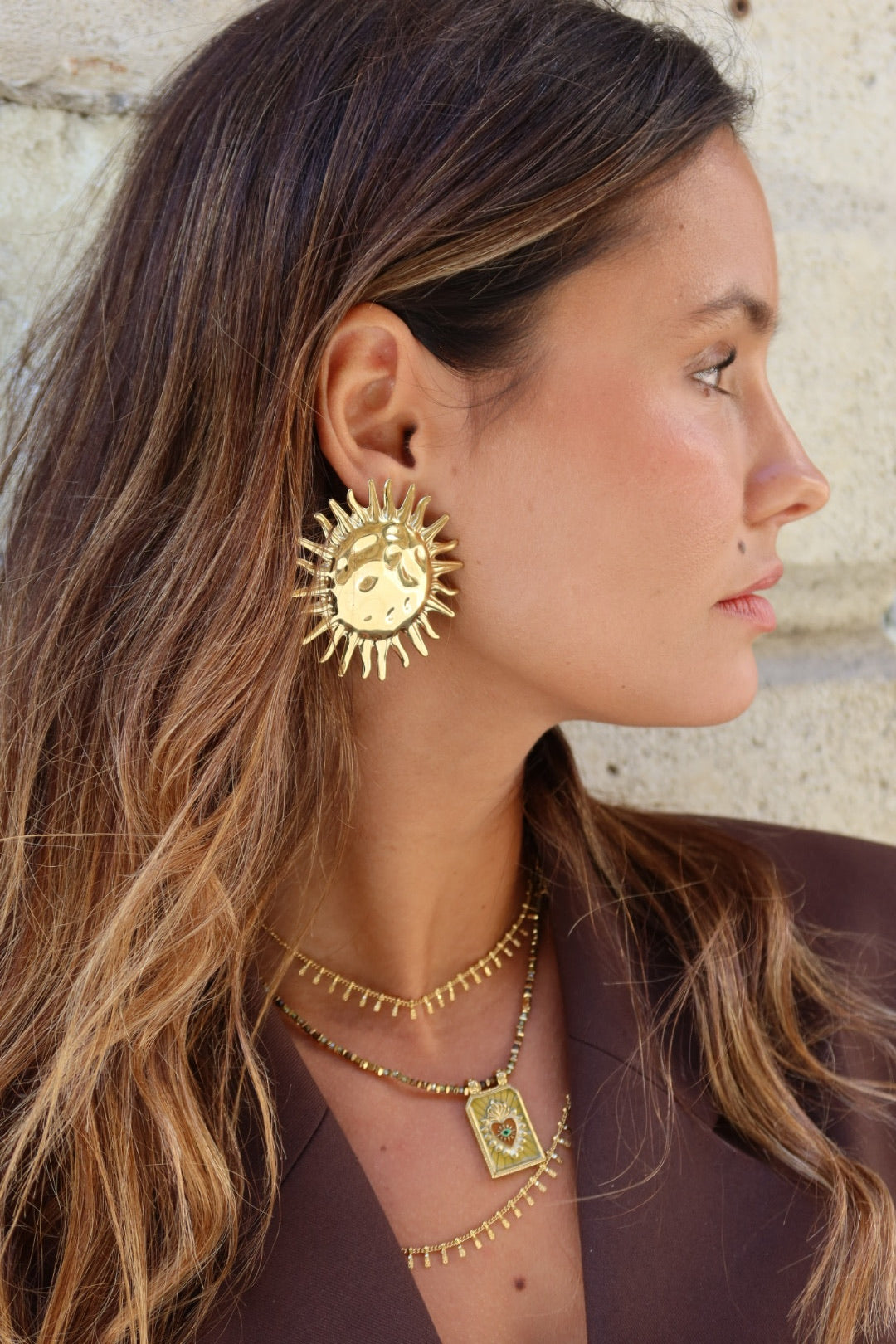 Boucles d’oreilles soleil XXL