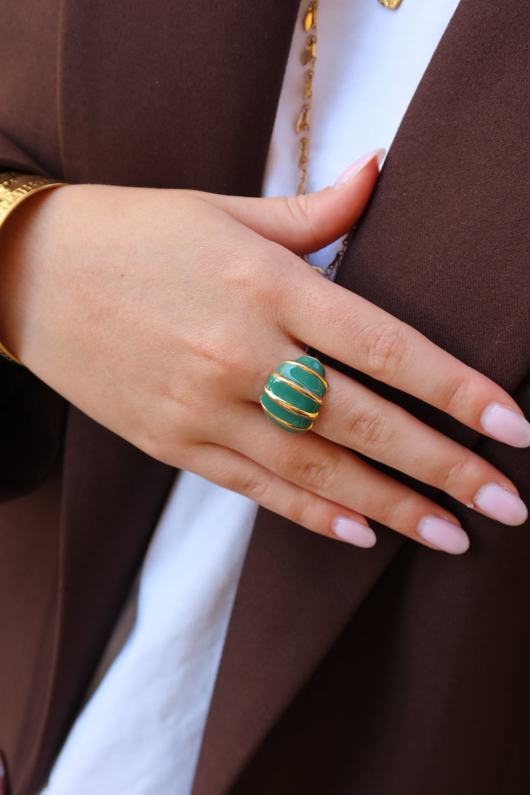 Bague Diane mini vert sapin