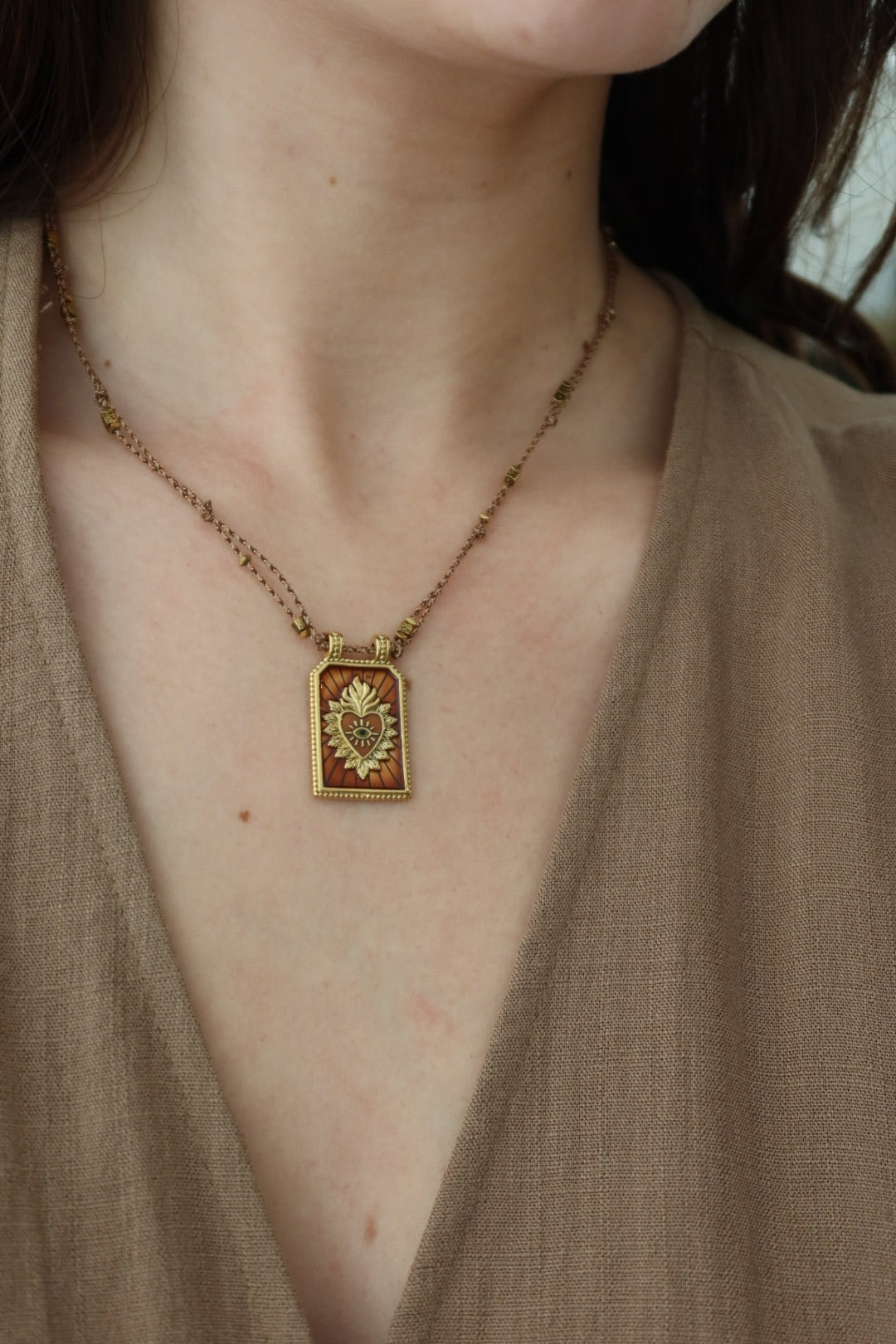 Collier baïa marron