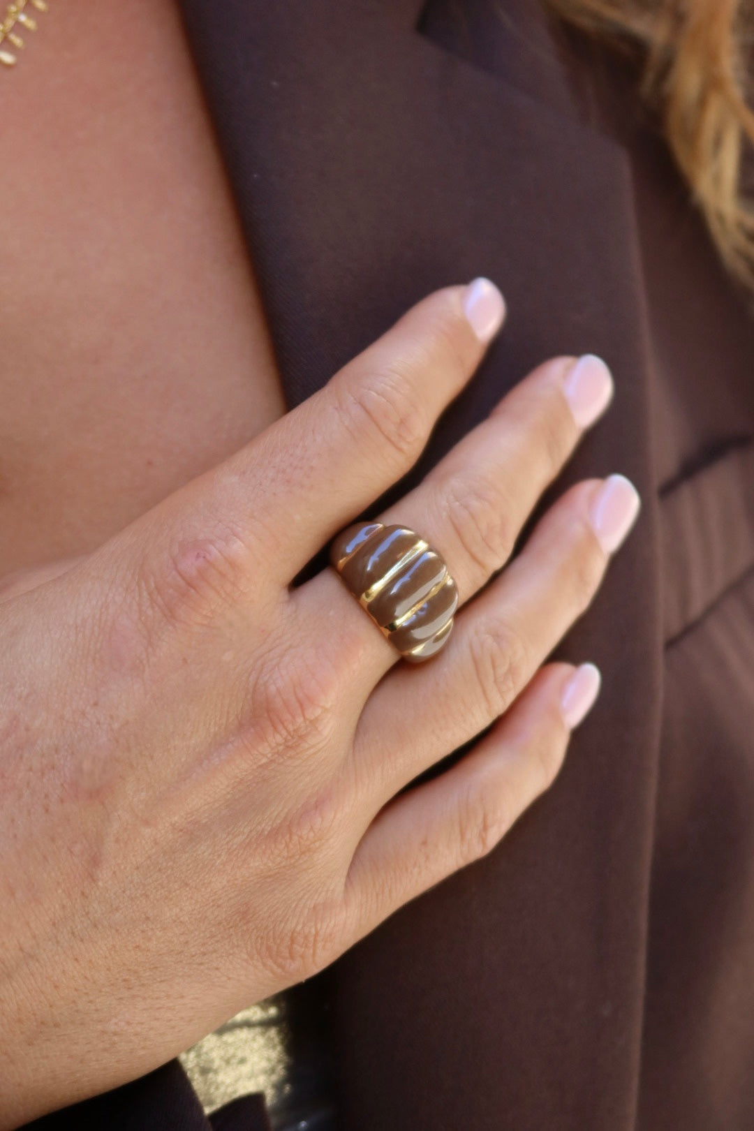 Bague diane marron
