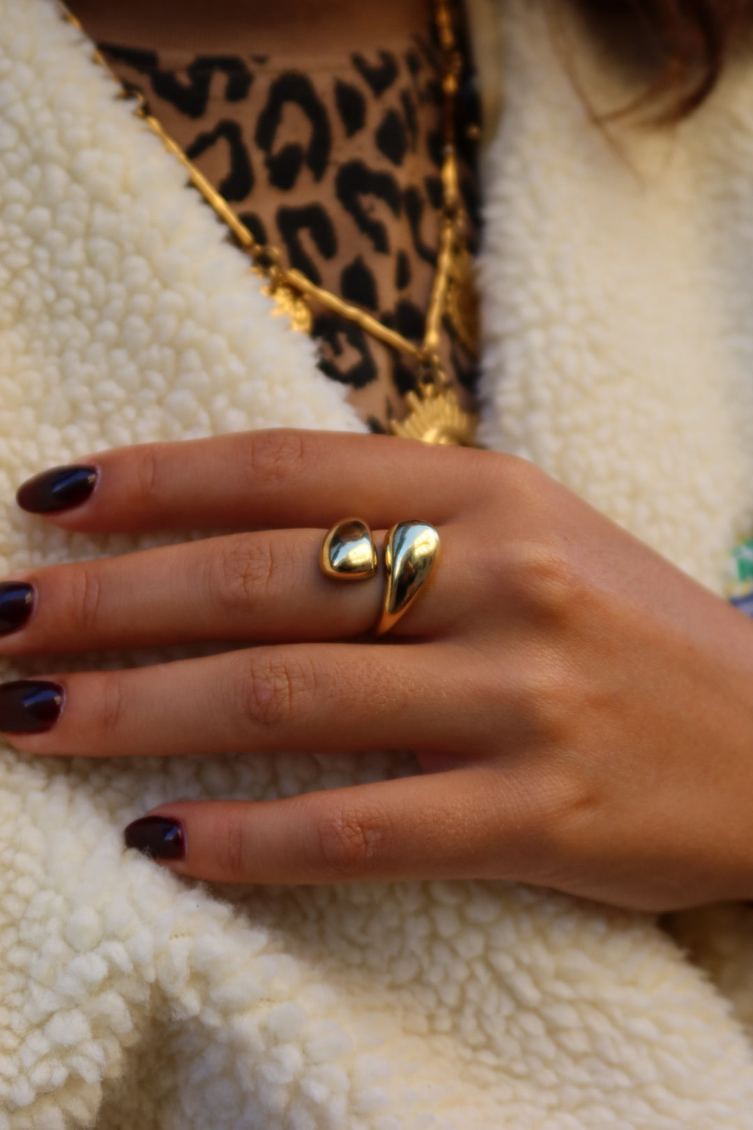 Bague Camille symétrique dorée