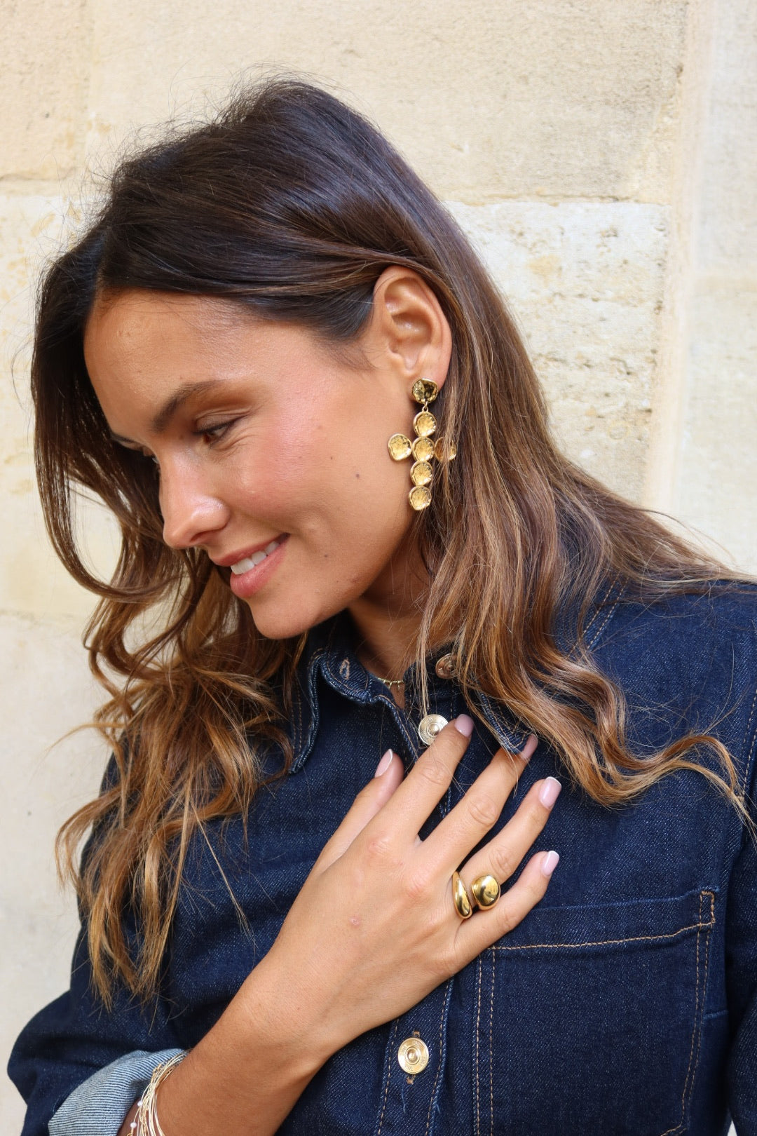Boucles d'oreilles Croix dorées