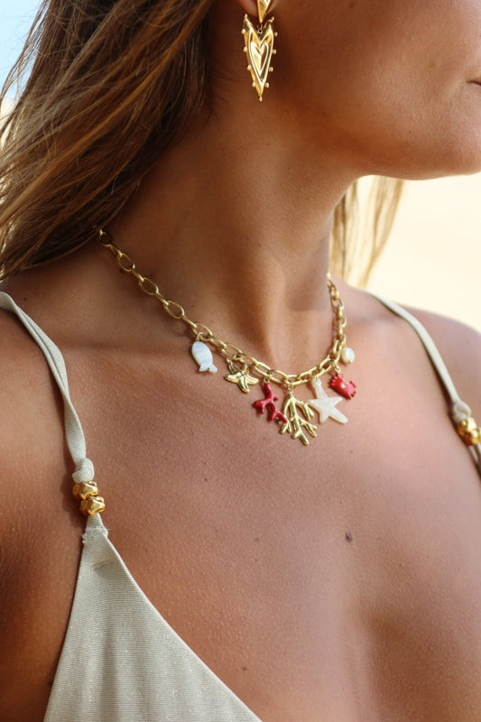 Collier corail charms