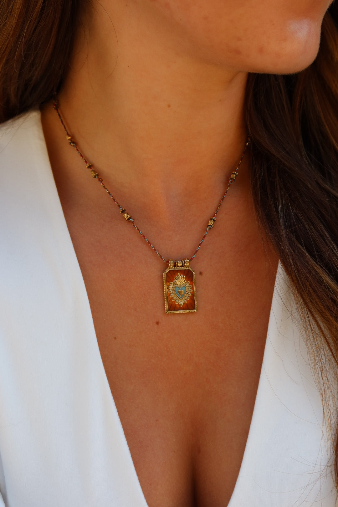 Collier con amor bleu&orange