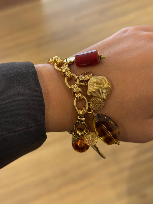 Bracelet maille marron XL