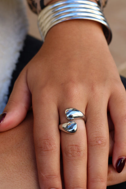 Bague Camille symétrique argentée
