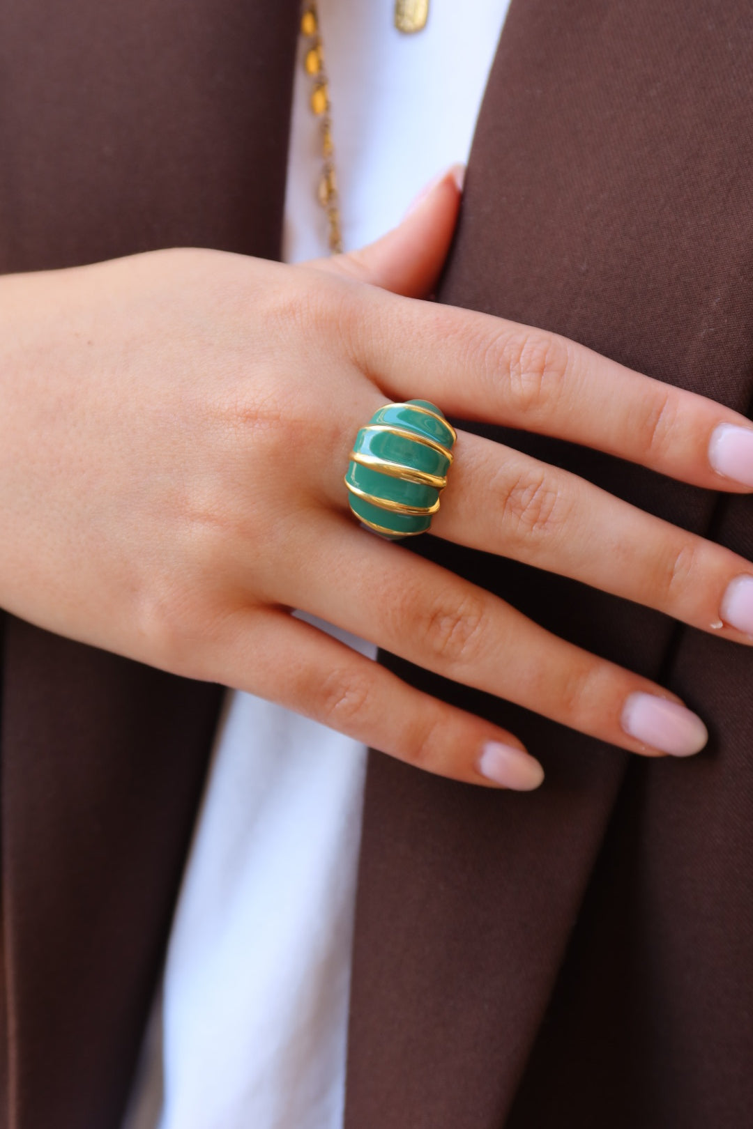 Bague Diane mini vert sapin