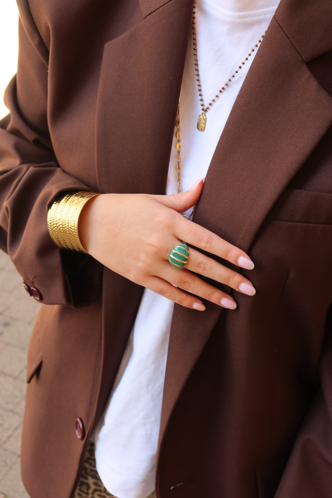 Bague Diane mini vert sapin