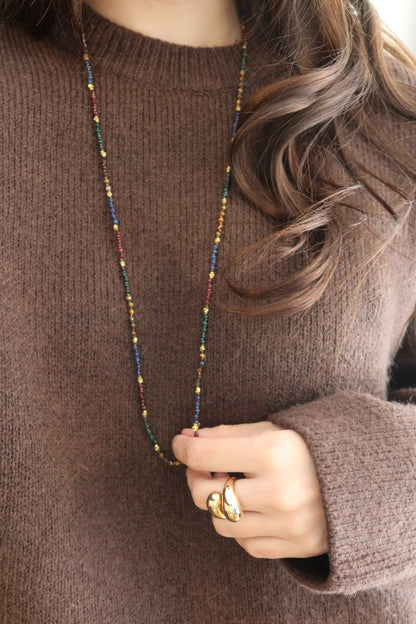 Sautoir Con Amor bordeaux & bleu