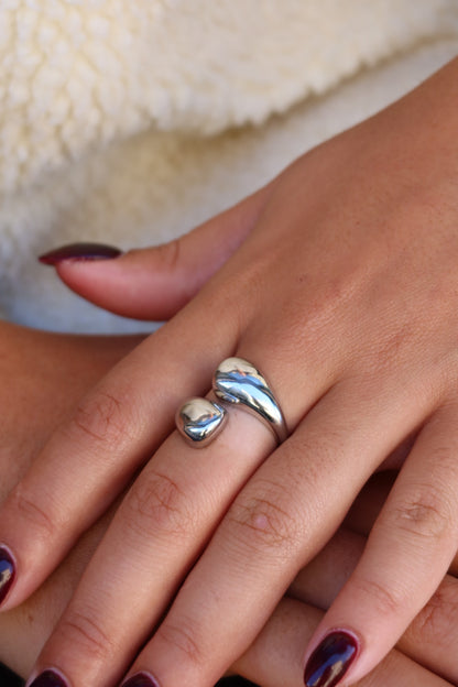 Bague Camille symétrique argentée