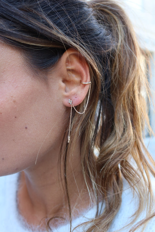 mono boucle chaîne strass