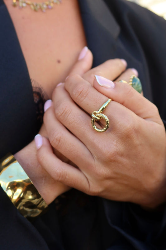 Bague Onelia dorée (pendante)