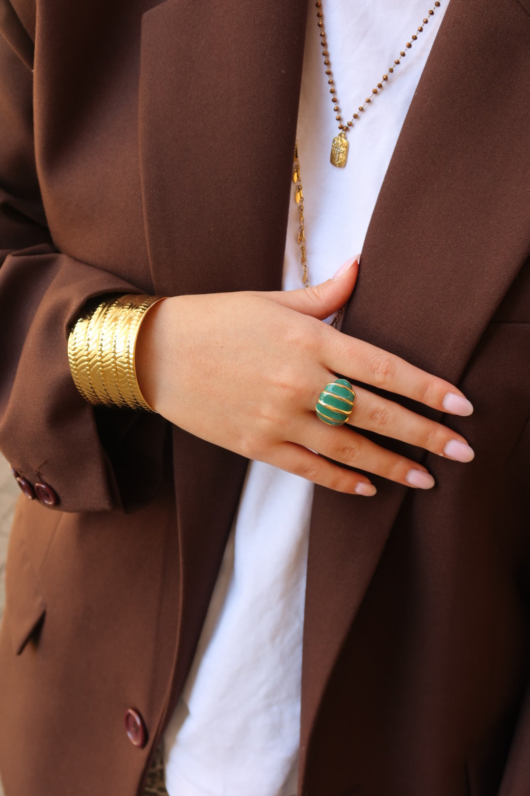 Bague Diane mini vert sapin