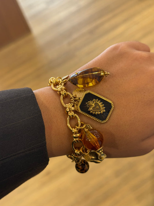 Bracelet maille marron XL